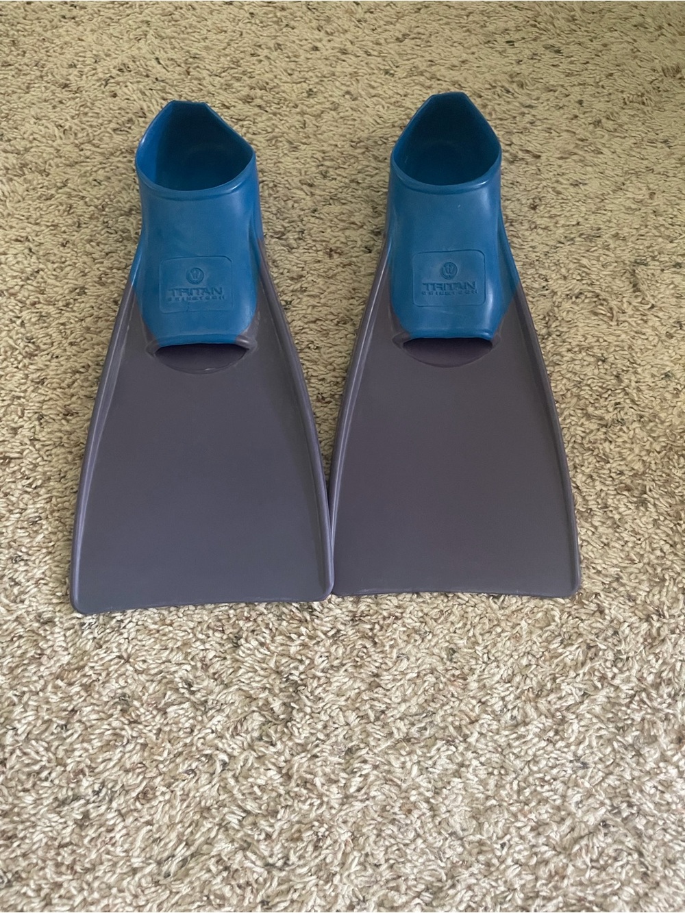 Tritajn Blue and purple Kids Swim Fins - Youth Training Fins